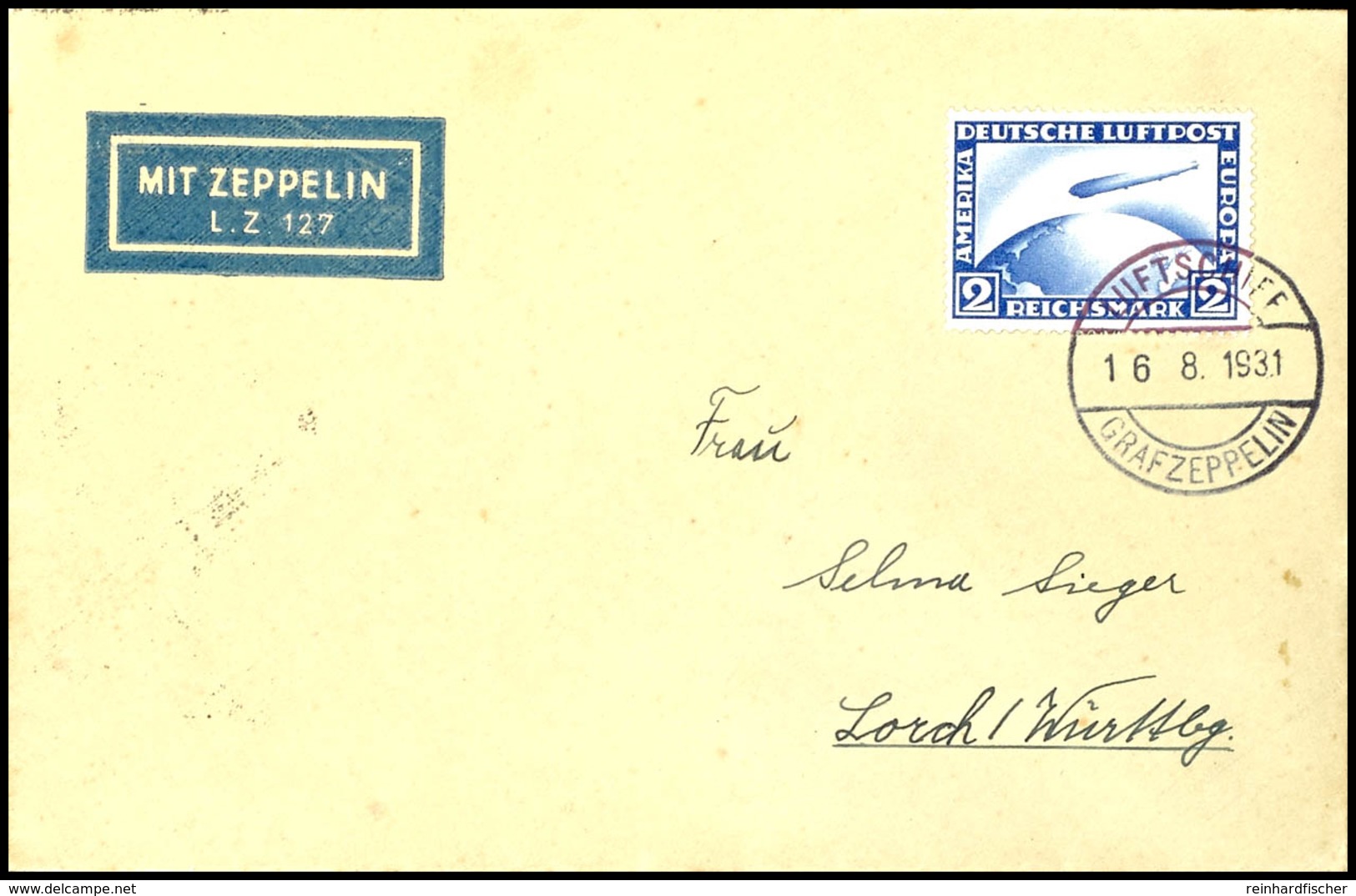 7060 1931, Fahrt Nach Münster Und Essen, Bordpost Vom 16.8. Nach Münster, Brief Mit 2 RM Zeppelin Und Allen Stempeln, Pr - Andere & Zonder Classificatie