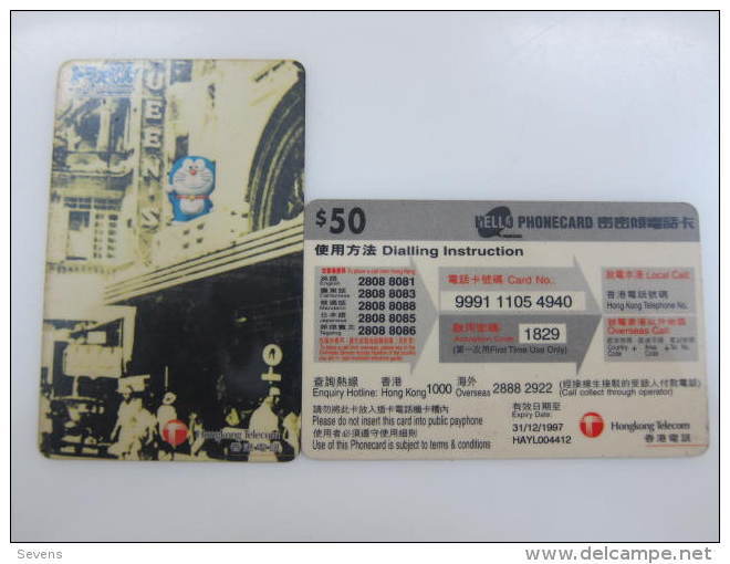 Prepaid Phonecard, Doraemon At Hongkong Old Street,used - Hong Kong