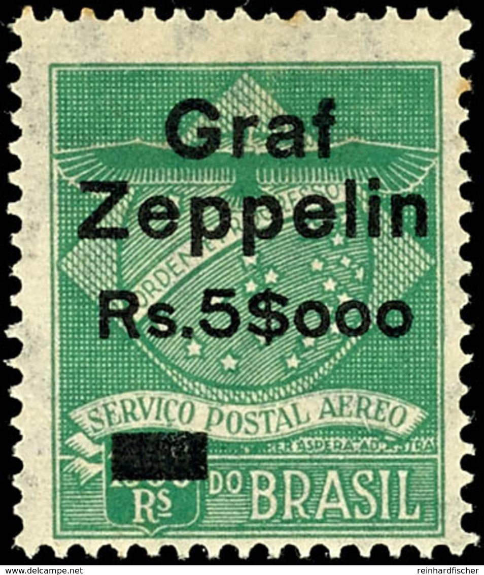 7492 Rs. 5 $ 000 Auf 1300 R Graf Zeppelin, Ungebraucht, Pracht, Katalog: Zp10 * - Autres & Non Classés