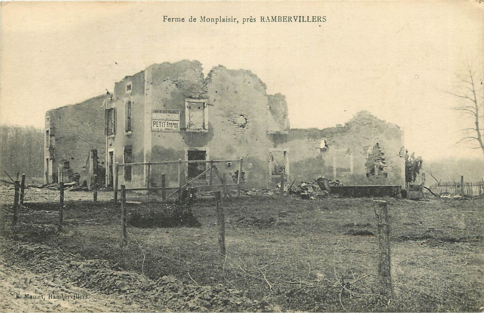 GUERRE 14 - 18 -  FERME DE MONTPLAISIR PRES RAMBERVILLERS - Guerre 1914-18