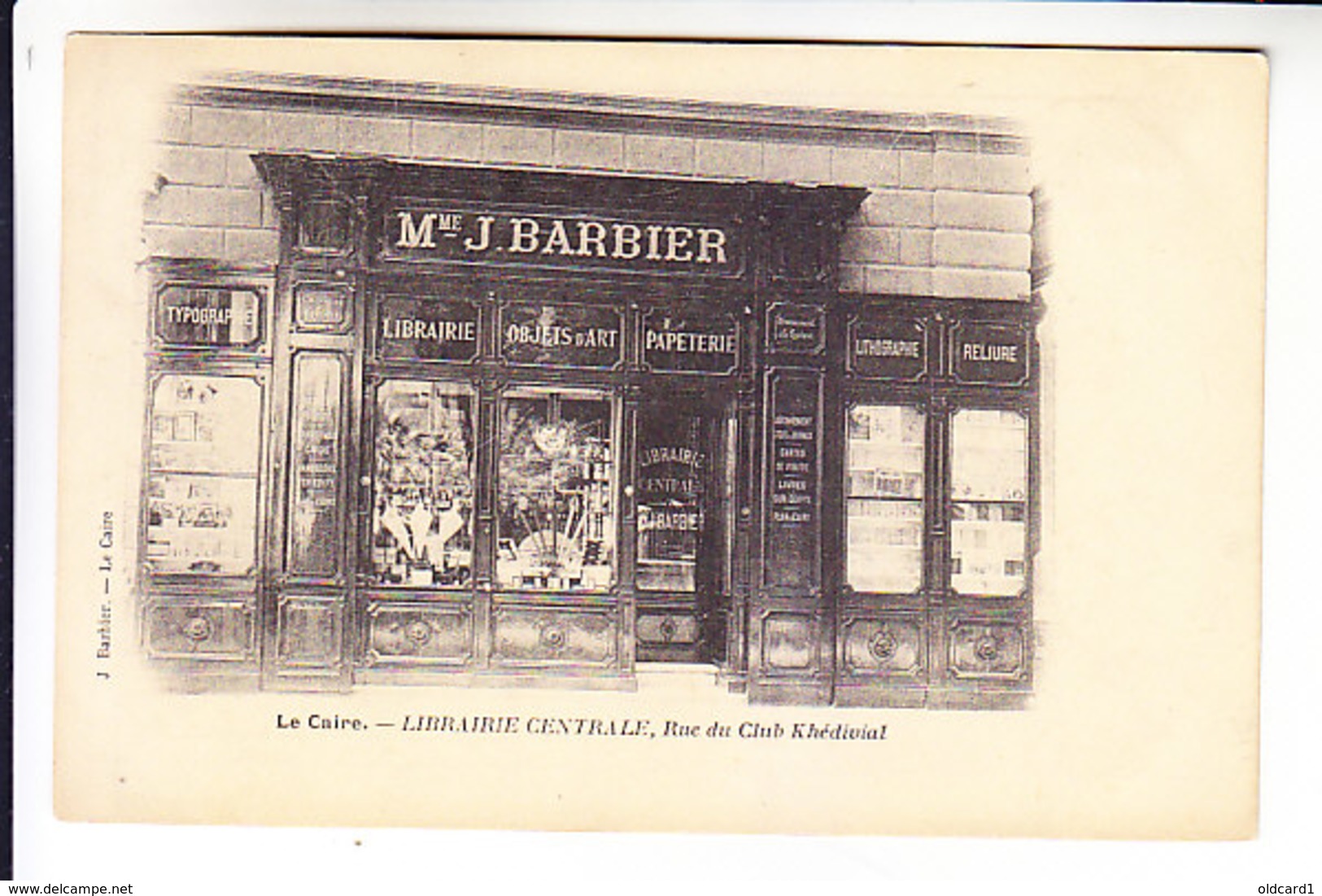 EGYPT CAIRE BOOK SHOP J. BARBIER BOOKS POSTCARDS .... - Cairo