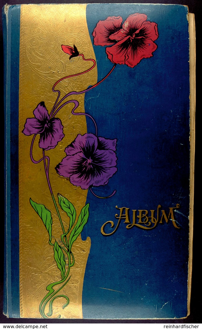 8758 Um 1900, Album Mit 404x Lithografien, Grußkarten, Fotokarten Und Ansichtskarten, Die Ansichtskarten Stammen überwie - Other & Unclassified