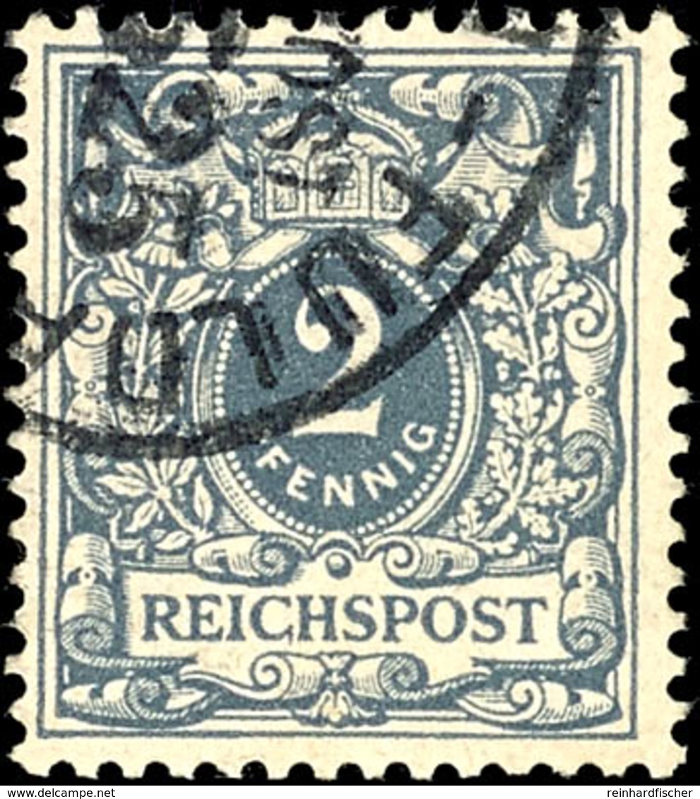 8812 2 Pfg Krone/Adler Mit Plattenfehler I "C In Reichspost Mit Anstrich Wie G", Tadellos Gestempelt, Mi. 180.-, Katalog - Sonstige & Ohne Zuordnung