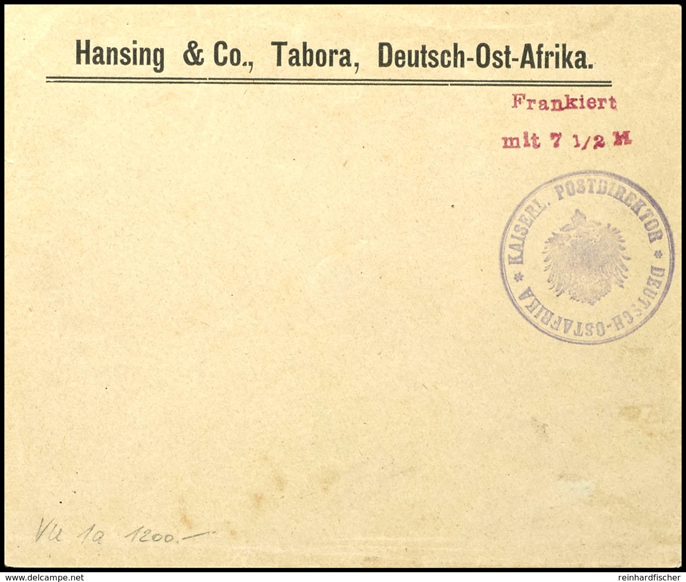 8834 Morogoro-Notausgabe, Ungebrauchter Vorfrankierter Umschlag 7 1/2 Heller Mit Franco-Aufdruck In Rot Und Dienstsiegel - Deutsch-Ostafrika