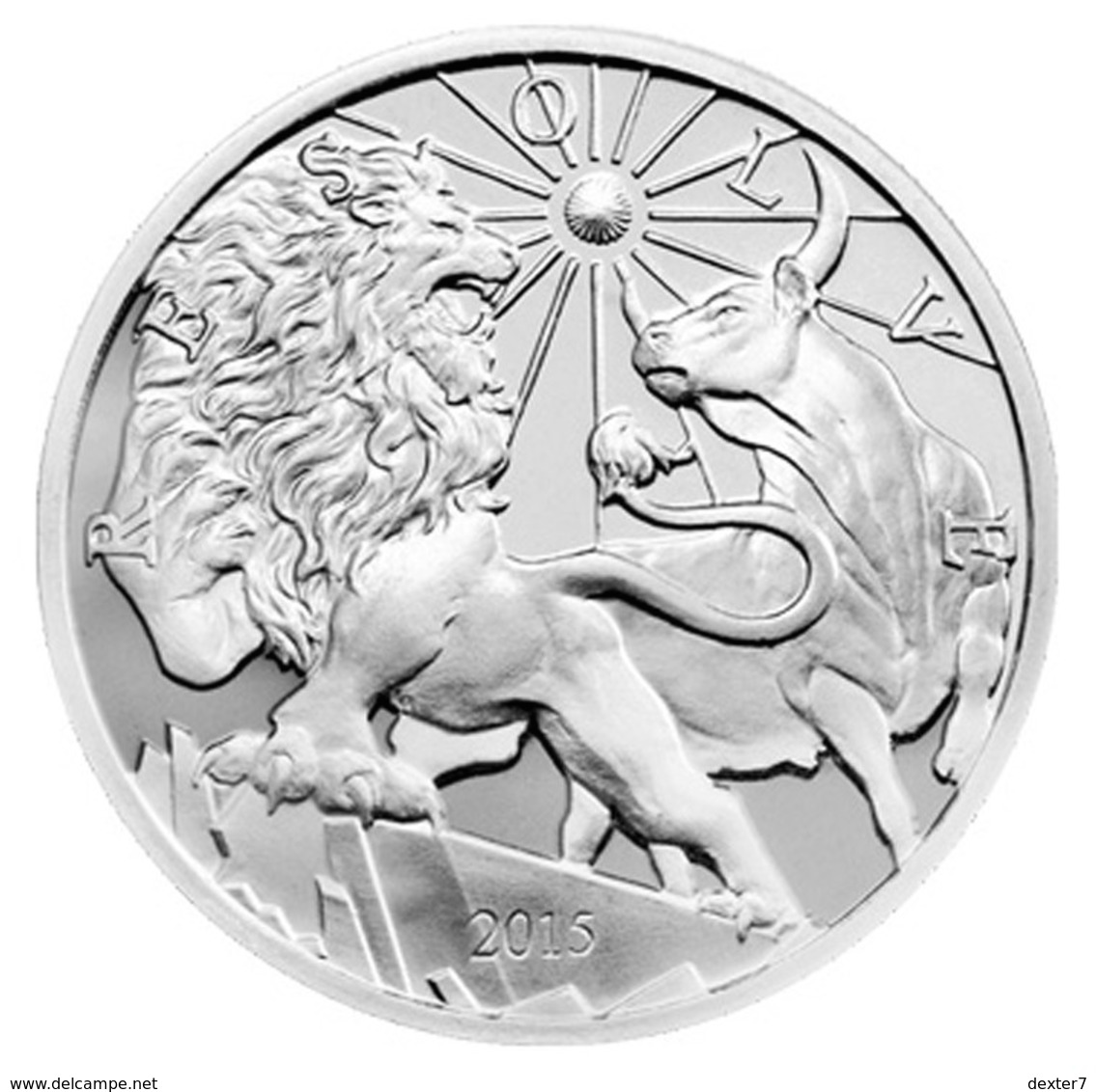 USA United States, Mike Maloney Modern Ancients 2015 LION & BULL 1 Oz Pure Silver - Verzamelingen