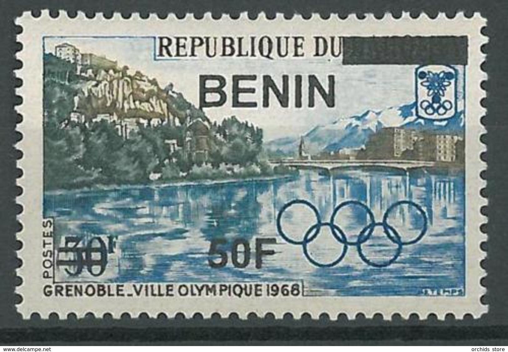 Benin 2009 MNH - Grenoble Olympics 1969 Ovptd 50F - Cv 35$ - Benin - Dahomey (1960-...)