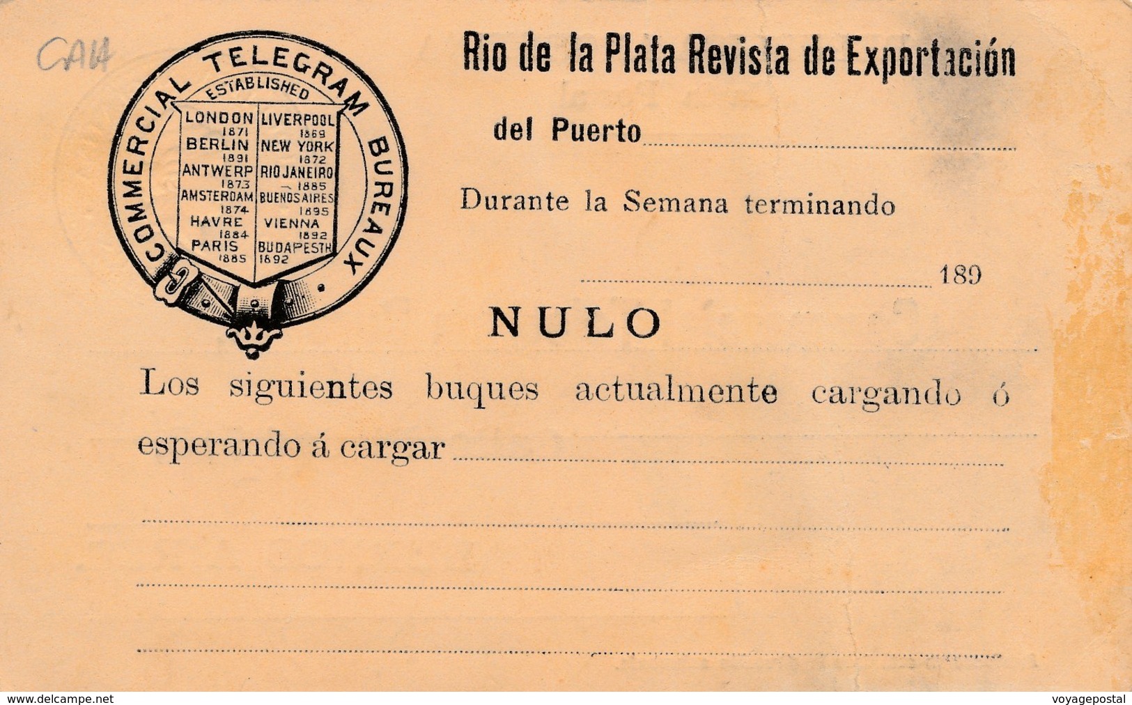 Entier Postal 4 Centavos Telegram Buenos Aires Cover Argentina - Entiers Postaux