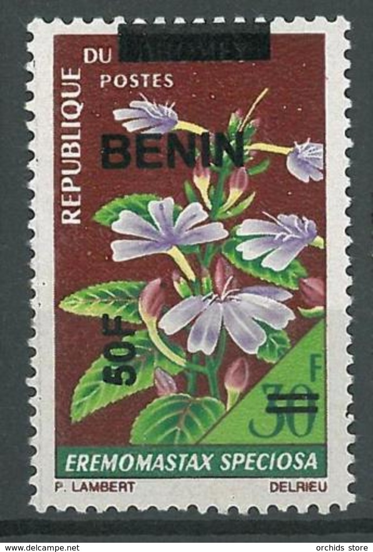 Details About  Benin 2009 MNH - Flower Ovptd 50F - Cv 70$ - Benin - Dahomey (1960-...)