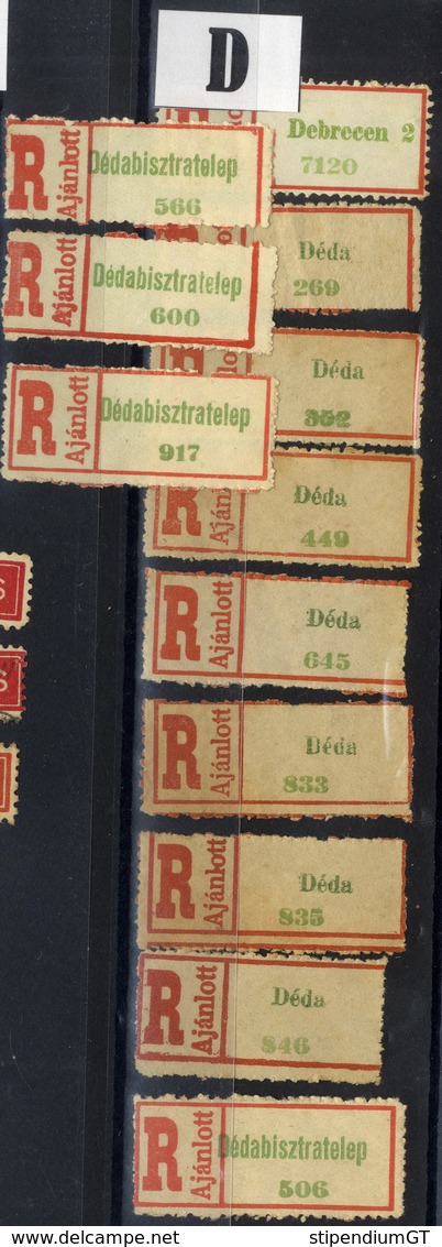 HUNGARY ROMANIA 1940 - 45  Northern Transylvania REGISTERED  LABEL  Letter C + D Place Names VF - Emissions Locales