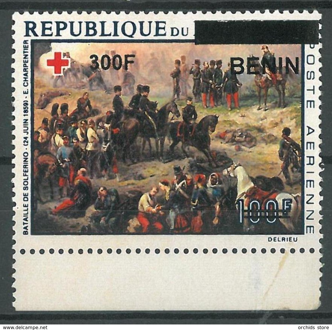 Benin 2008 MNH - Battle Of Solferino Painting, Red Cross Ovptd 300F - Cv 93$ - Benin - Dahomey (1960-...)