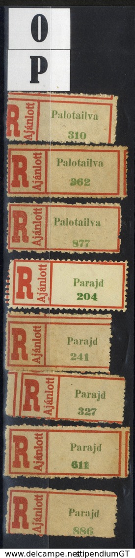 HUNGARY ROMANIA 1940 - 45  Northern Transylvania REGISTERED  LABEL  Letter K + O + P Place Names VF - Emissions Locales