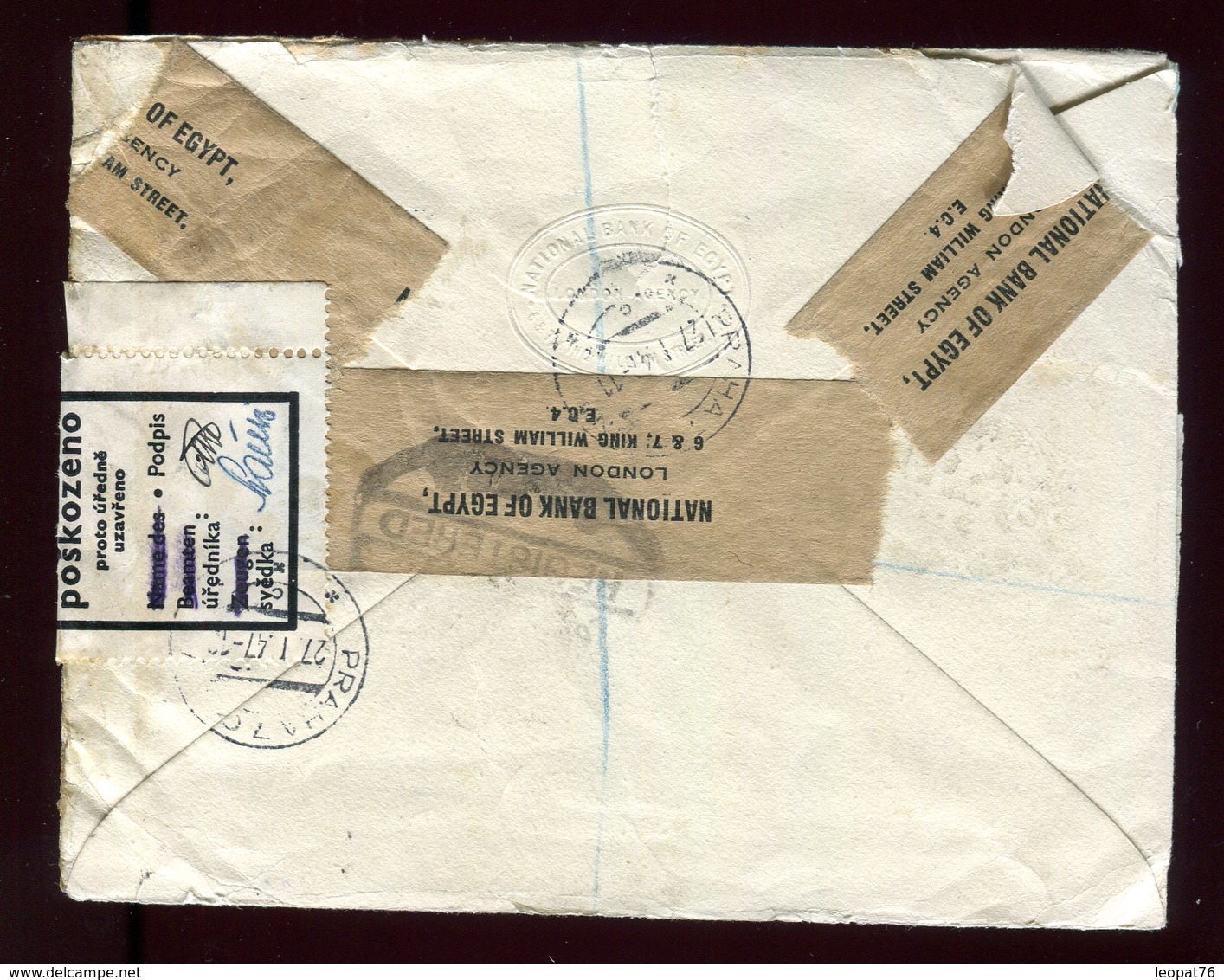 Royaume - Uni - Enveloppe En Recommandé De Londres Pour Prague En 1947 Avec Contrôle Postal - Lettres & Documents