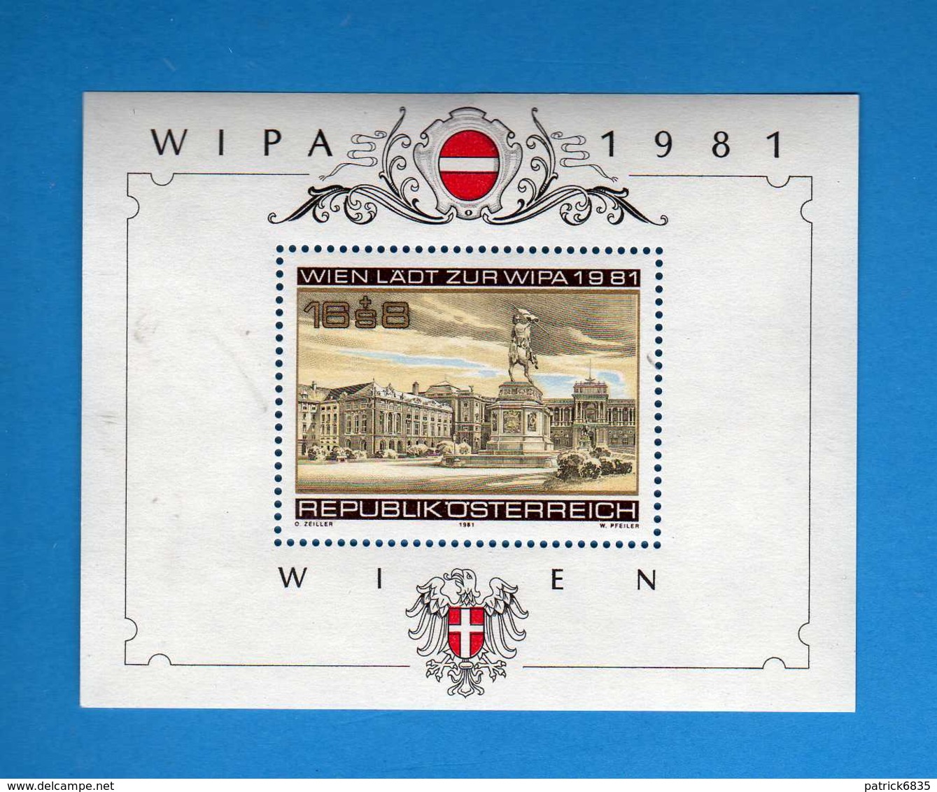 (1)  Austria ** 1981- BF.10 - ESPOSIZIONE FILATELICA. WIPA 1981  MNH.  Vedi Descrizione. - Blocks & Kleinbögen