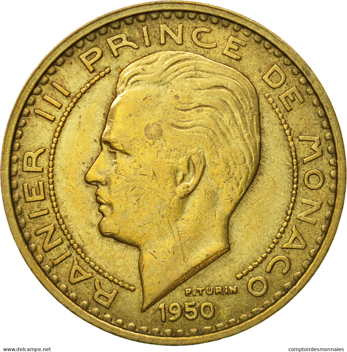 Monnaie, Monaco, Rainier III, 50 Francs, Cinquante, 1950, SUP, Aluminum-Bronze - 1949-1956 Oude Frank