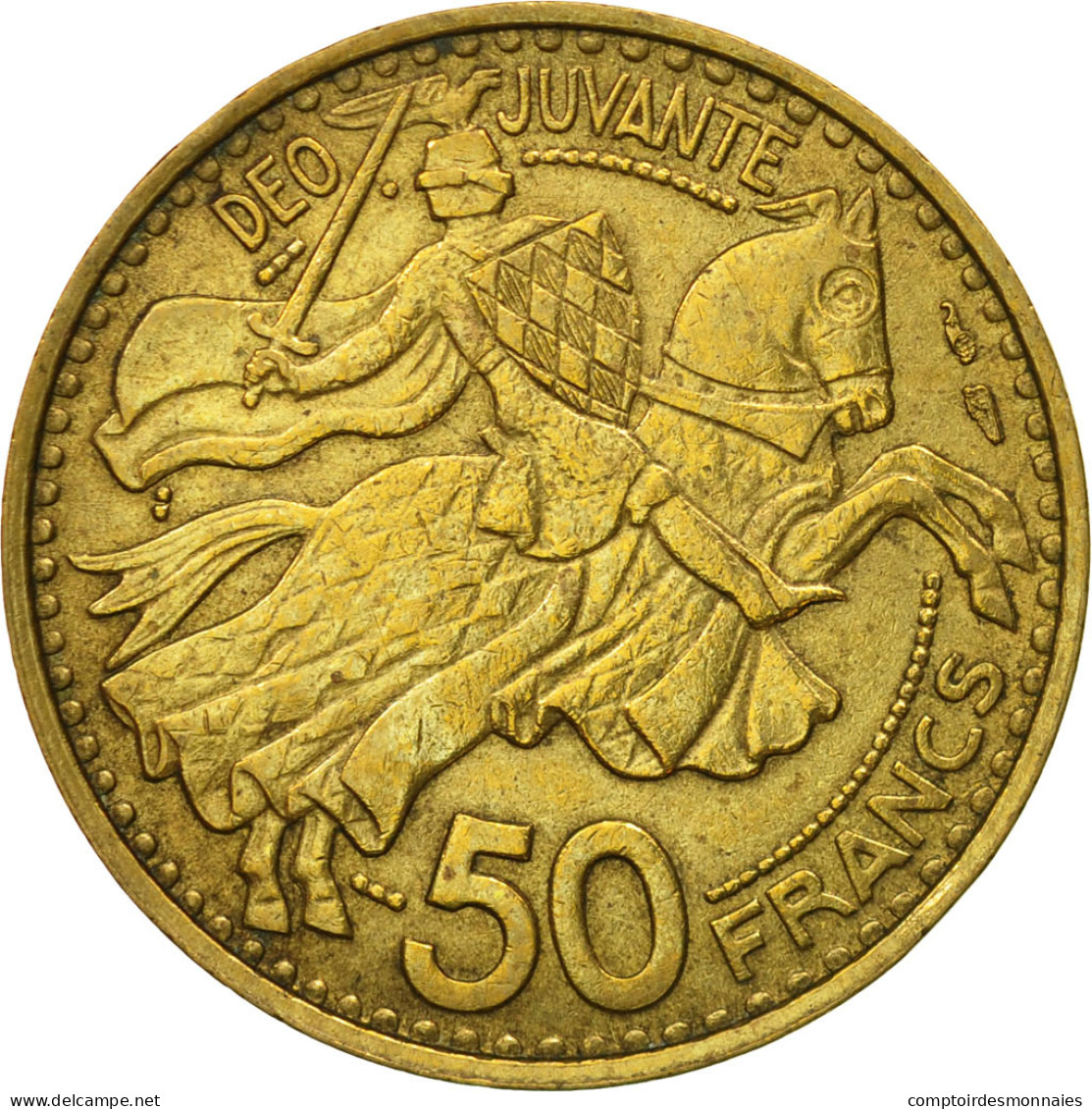 Monnaie, Monaco, Rainier III, 50 Francs, Cinquante, 1950, SUP, Aluminum-Bronze - 1949-1956 Francos Antiguos