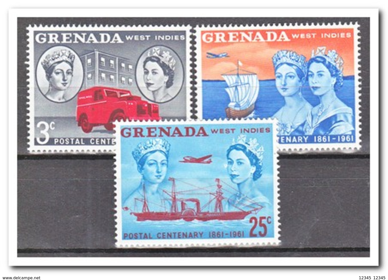 Grenada 1961, Postfris MNH, 100 Years Of Stamps And Development Of The Postal Service - Grenada (1974-...)