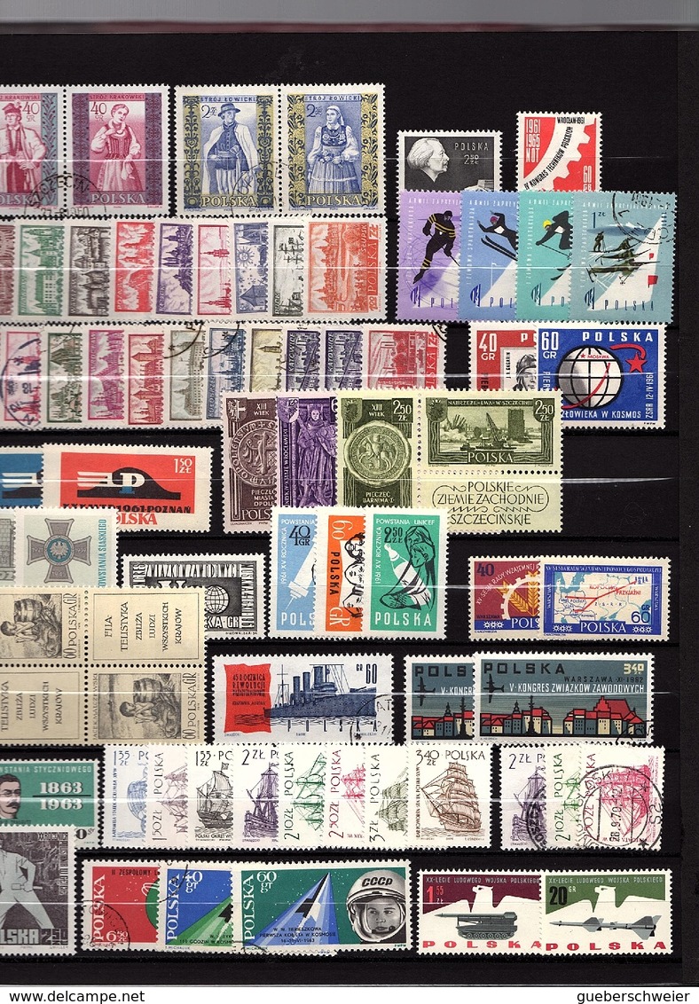 POLOGNE très belle collection avec variétés de papier, coloris, dentelures neufs **/* et obl. avec séries thématiques