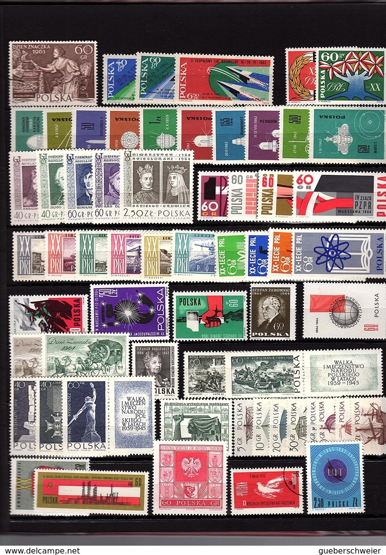 POLOGNE très belle collection avec variétés de papier, coloris, dentelures neufs **/* et obl. avec séries thématiques