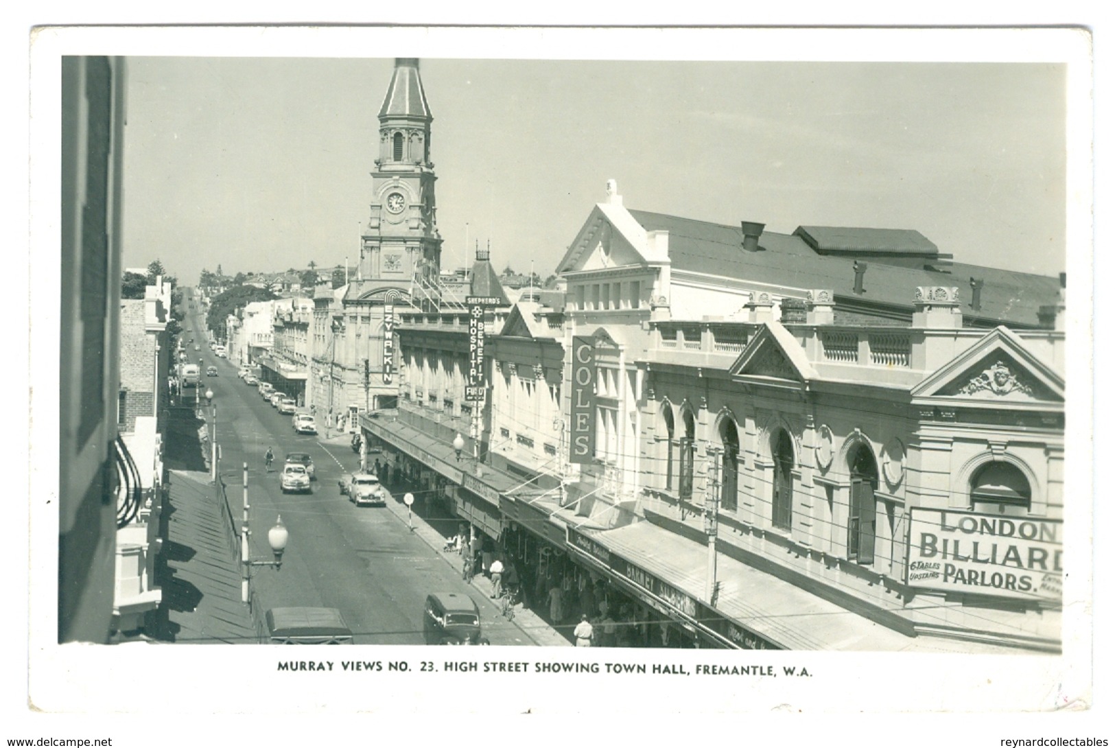 1940/50's? Australia, Fremantle, High Street Showing Town Hall. Real Photo Pc, Unused. - Fremantle