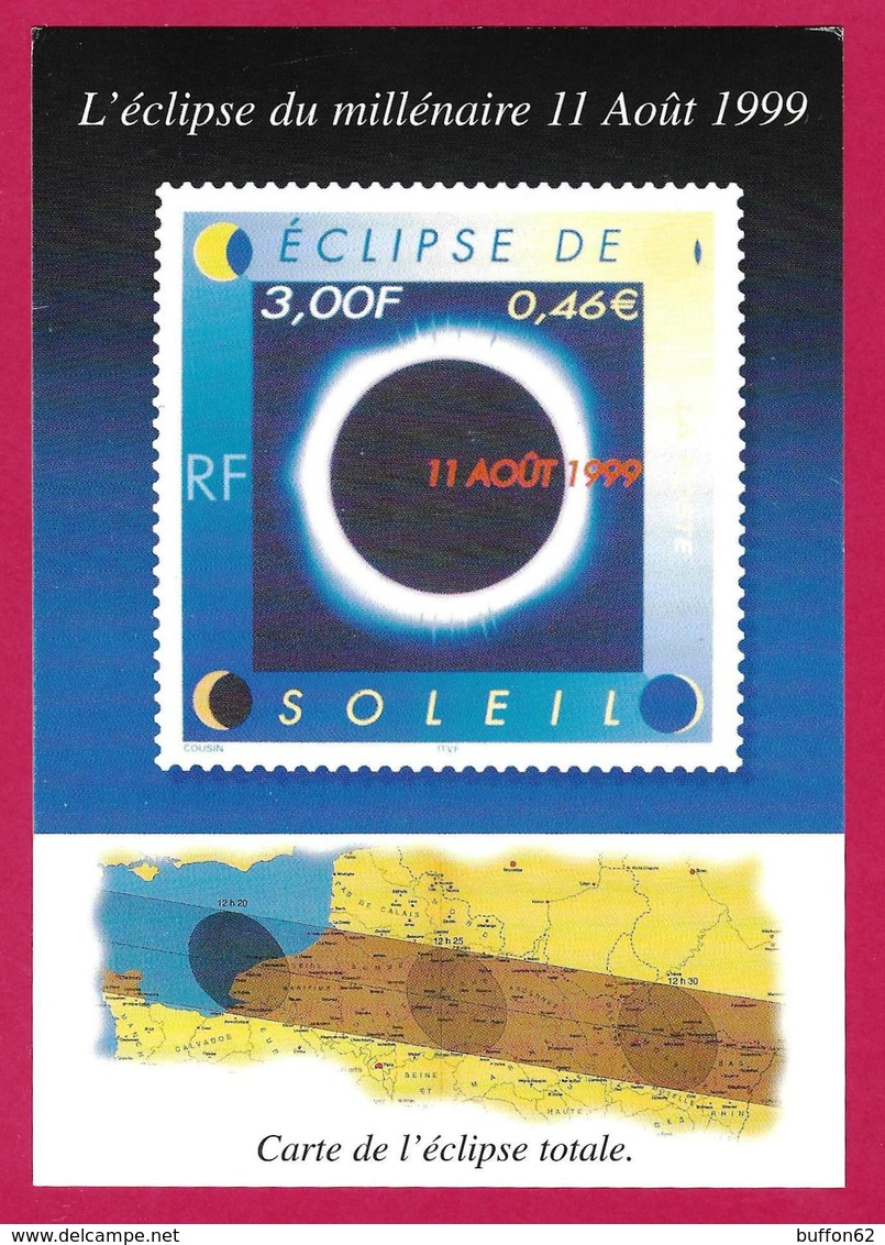 France (1999) Rohrbach-les- Bitche (57) : Eclipse Totale Du Soleil Par Lune / Total Eclipse Of The Sun By The Moon. FDC. - Astronomie