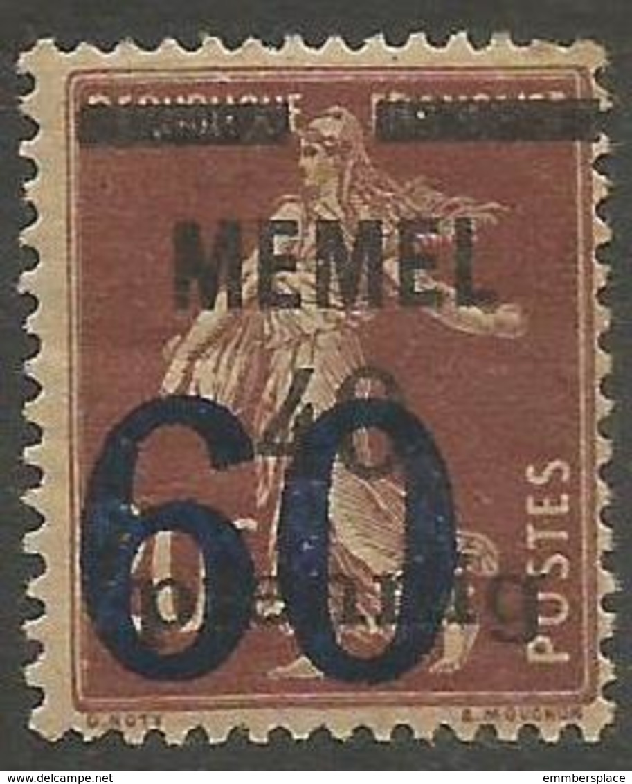 Memel (Klaipeda) - 1921 Sower Overprint 60pf/40pf/20c MH *   Mi 35  Sc 35 - Unused Stamps