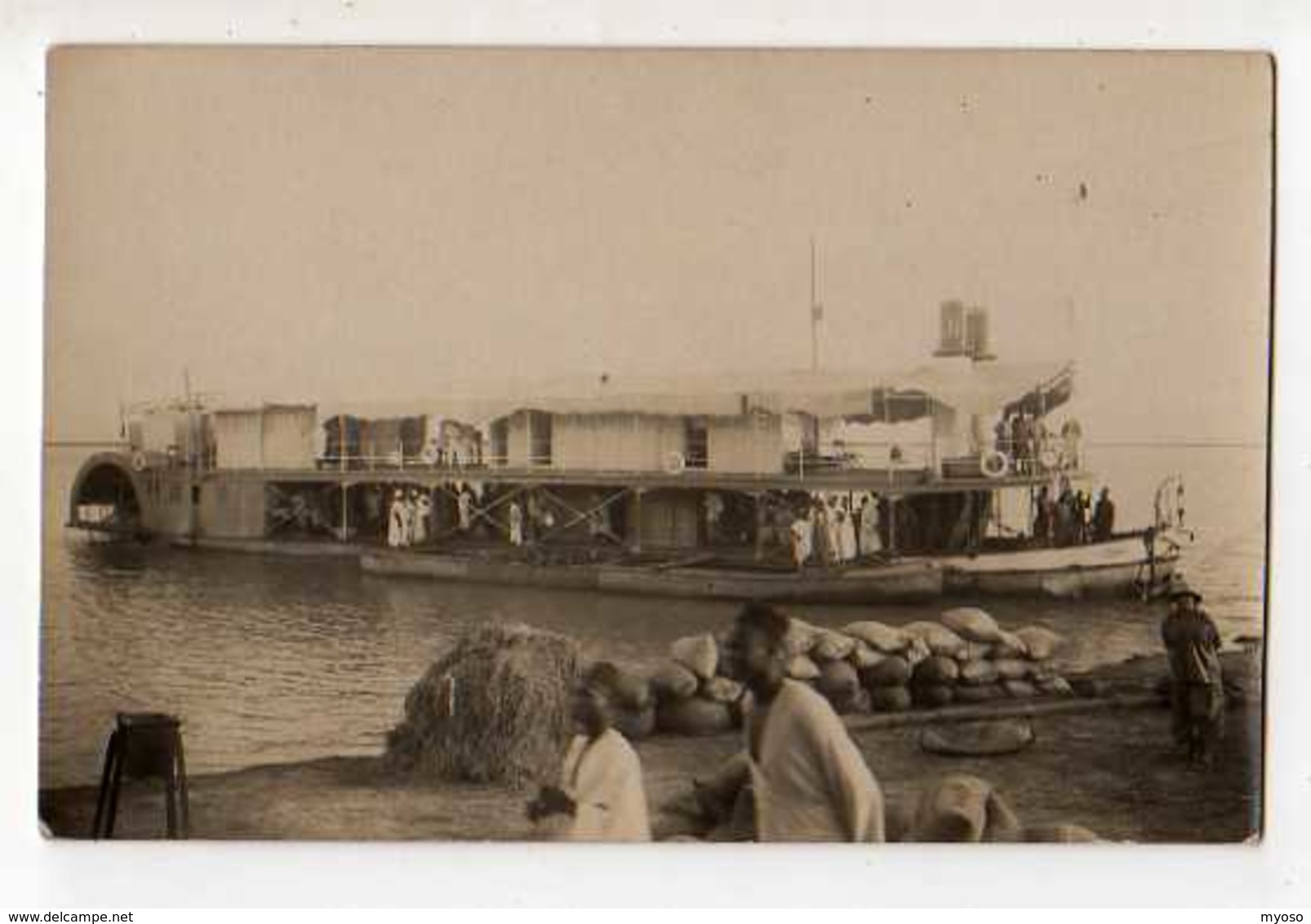 DIRE Soudan Francais Compagnie De Culture Cotonniere Du Niger, Carte Photo Le Vapeur Nage A L'escale De Dire - Soudan