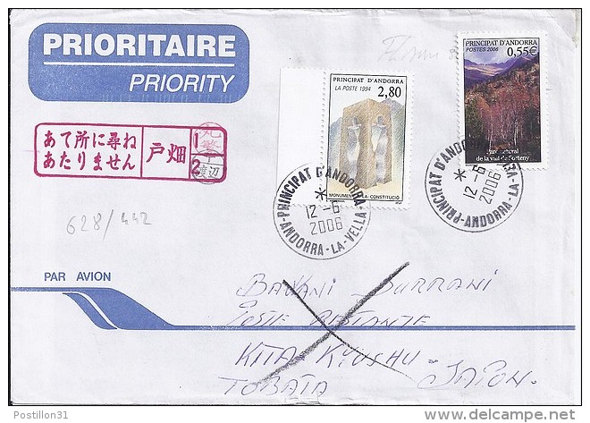 TP N° 628 + DIVERS SUR LETTRE  DU 12.06.06 POUR LE JAPON - Briefe U. Dokumente