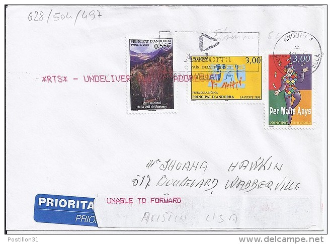 TP N° 628 + DIVERS SUR LETTRE  DU 12.06.06 POUR LES USA - Lettres & Documents