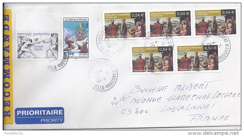 TP N° 632x5 + DIVERS  SUR LETTRE RECOMMANDEE DU 4.12.06 POUR LA FRANCE - Covers & Documents