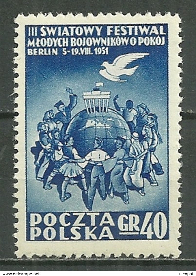 POLAND MNH ** 615 FESTIVAL MONDIAL DE LA JEUNESSE à BERLIN, Colombe De La Paix, Oiseau, Bird - Unused Stamps