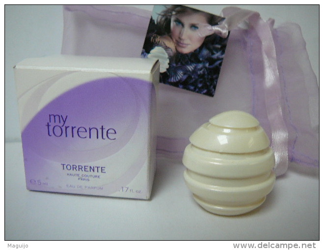 TORRENTE :HAUTE COUTURE " MY TORRENTE  "  MINI EDP 5  ML + BOITE + POCHETTE AVEC ETIQUETTE  LIRE   ET VOIR!! - Miniatures Femmes (avec Boite)