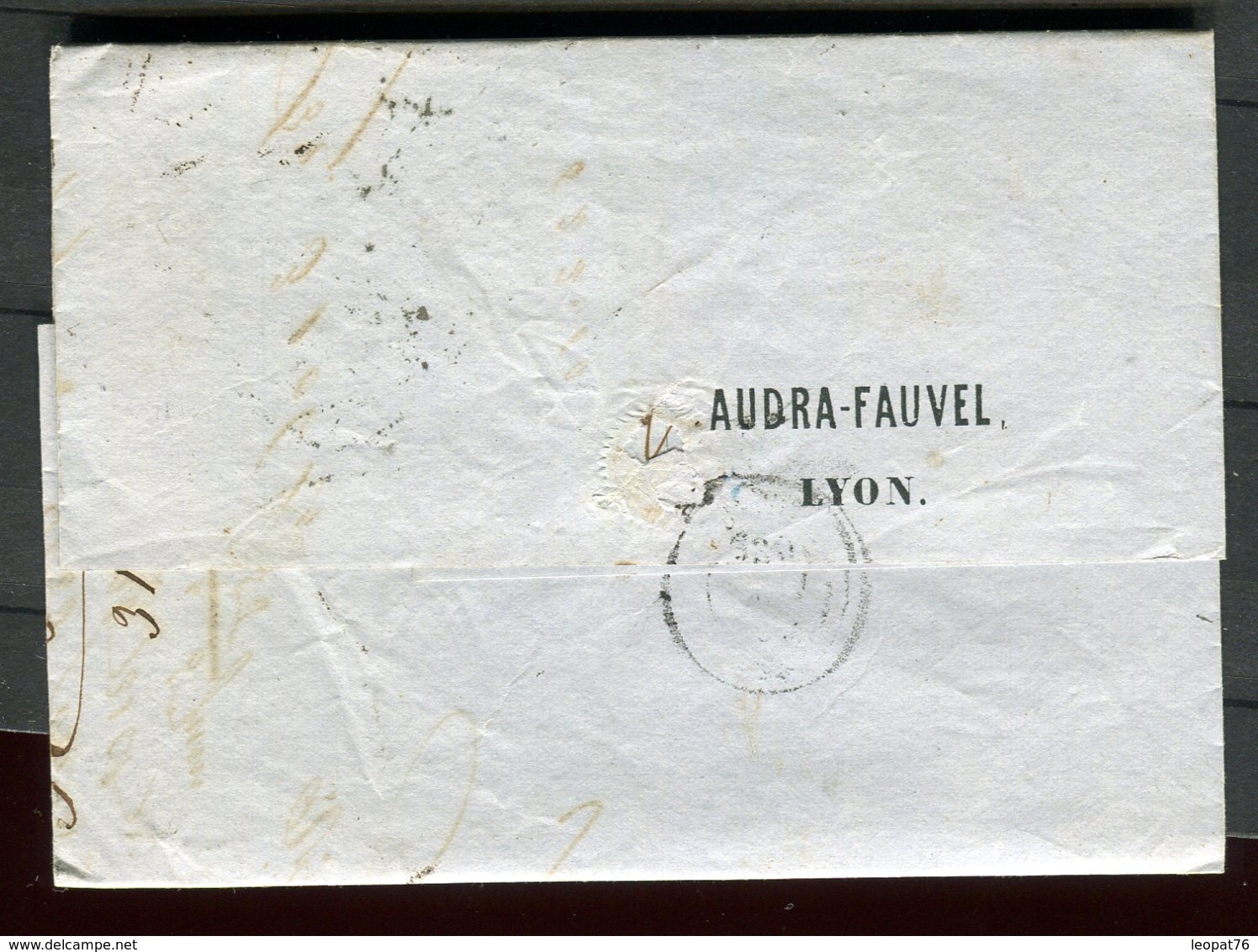 Lettre Avec Texte Commerciale ( Scan Intérieur Sur Demande) De Lyon Pour Crest En 1855 - 1849-1876: Période Classique