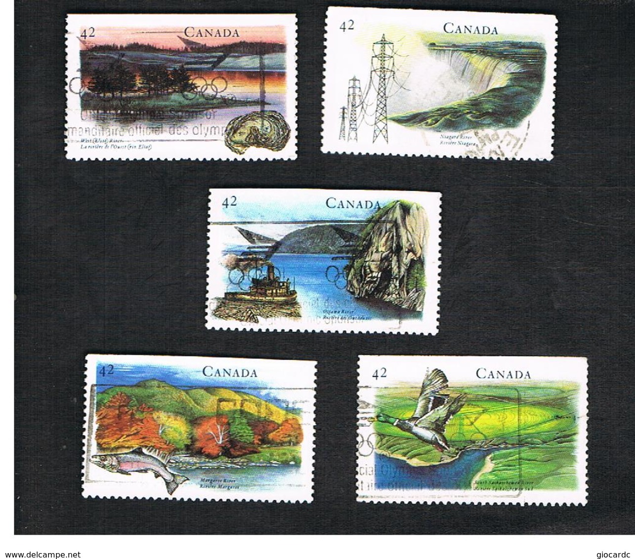 CANADA - SG 1492.1496  - 1992 HERITAGE RIVERS: COMPLET SET OF 5        -  USED - Usados