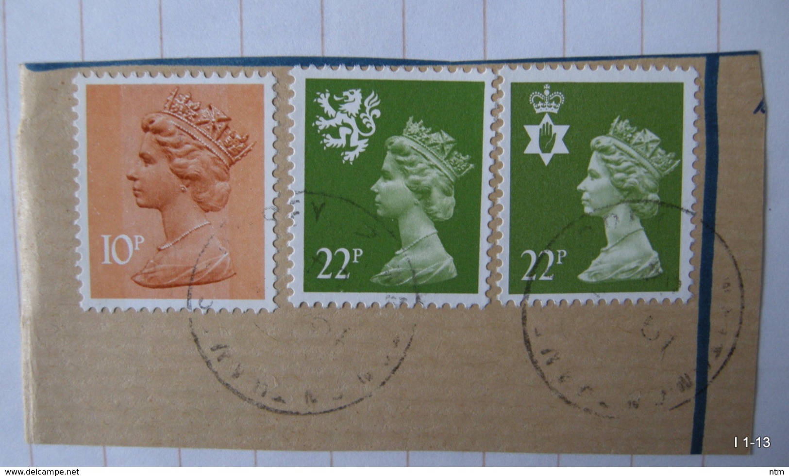 GREAT BRITAIN  - SCOTLAND - NORTHERN IRELAND. SG S65 (22p), SG NI54 (22p) And SG X885 (10p). Used. - Usados