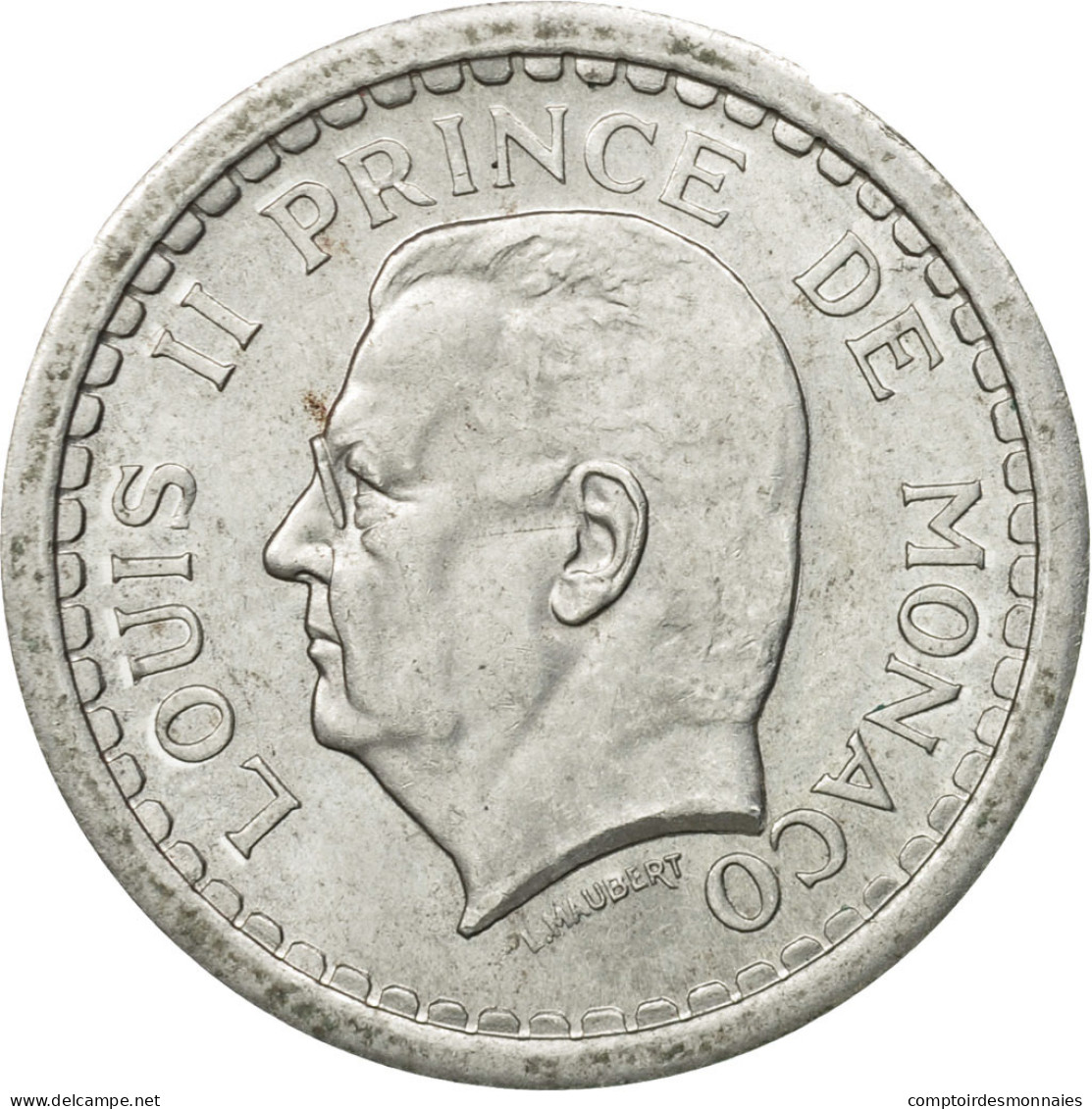 Monnaie, Monaco, Louis II, 2 Francs, Undated (1943), TTB+, Aluminium - 1922-1949 Louis II