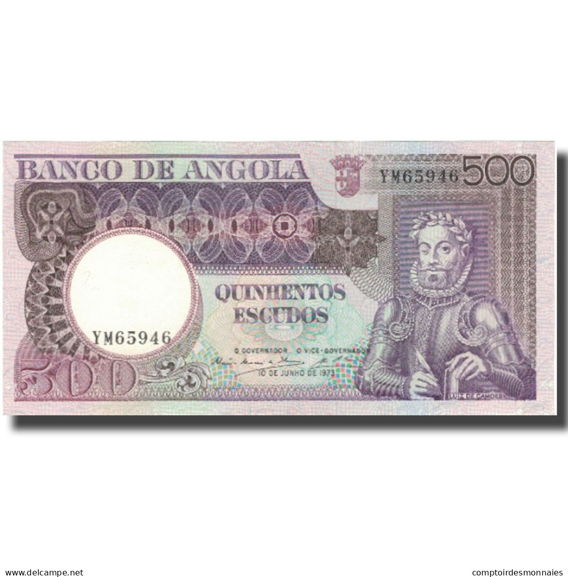 Billet, Angola, 500 Escudos, 1973, 1973-06-10, KM:107, TTB+ - Angola