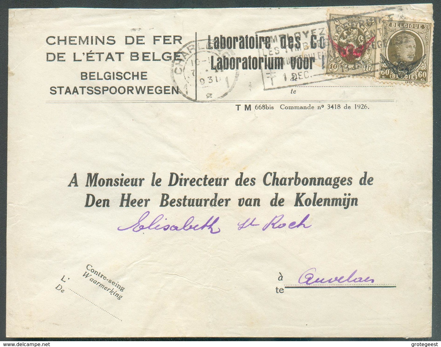 S 4 - 8 TB Affranchissement Composée De 2 émissions Pour Un Tarif Lettre Simple De 70c. Obl. Méc. De CHARLEROI Sur Envel - Autres & Non Classés