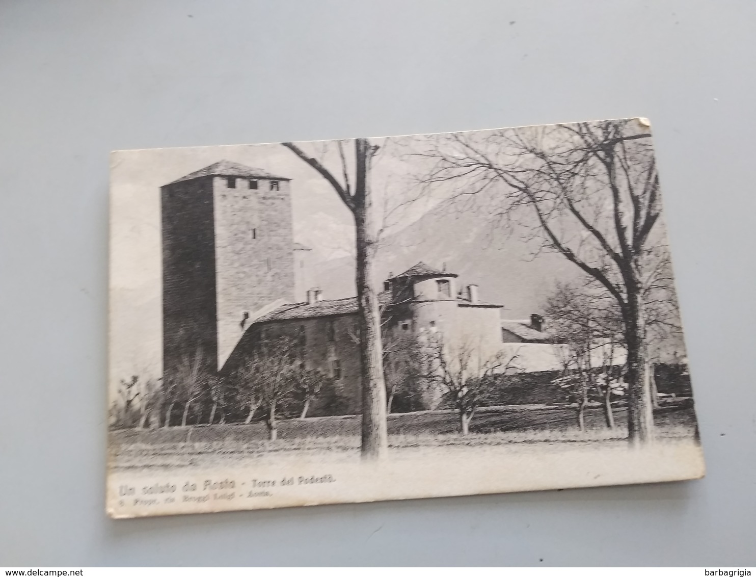 CARTOLINA UN SALUTO DA AOSTA - TORRE DEL PODESTA' - Aosta