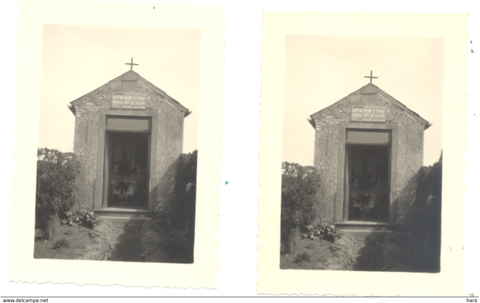 Lot De 2 Photos (+/- 6 X 9 Cm) Chapelle Dédiée à N-D D'ITRE 1948  , A SITUER (b232 - Lieux