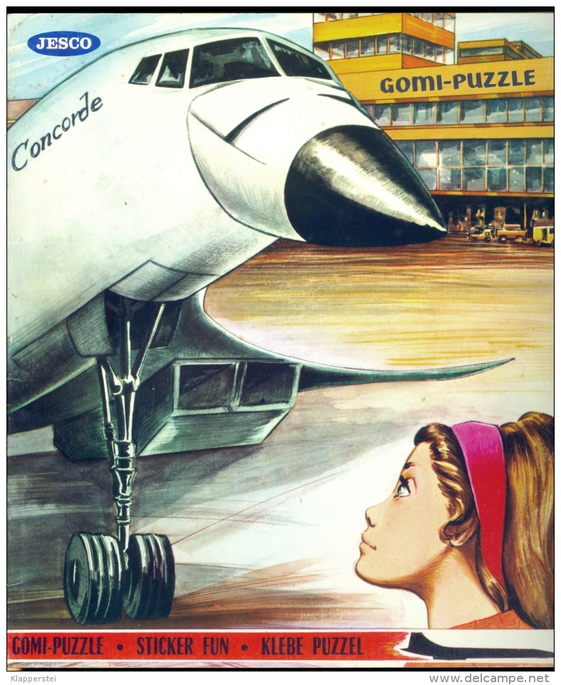 Rare Ancien Livret Publicitaire, GOMI-PUZZLE 1971, Avion Concorde, Jesco, Aérospatiale-Kim, Pelican-Blanc Super état - Publicités