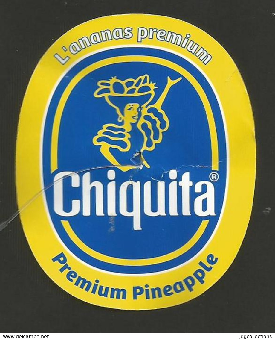 # PINEAPPLE CHIQUITA PREMIUM Type 3 Size 8 Fruit Tag Balise Etiqueta Anhanger Costa Rica Ananas Pina - Fruits & Vegetables