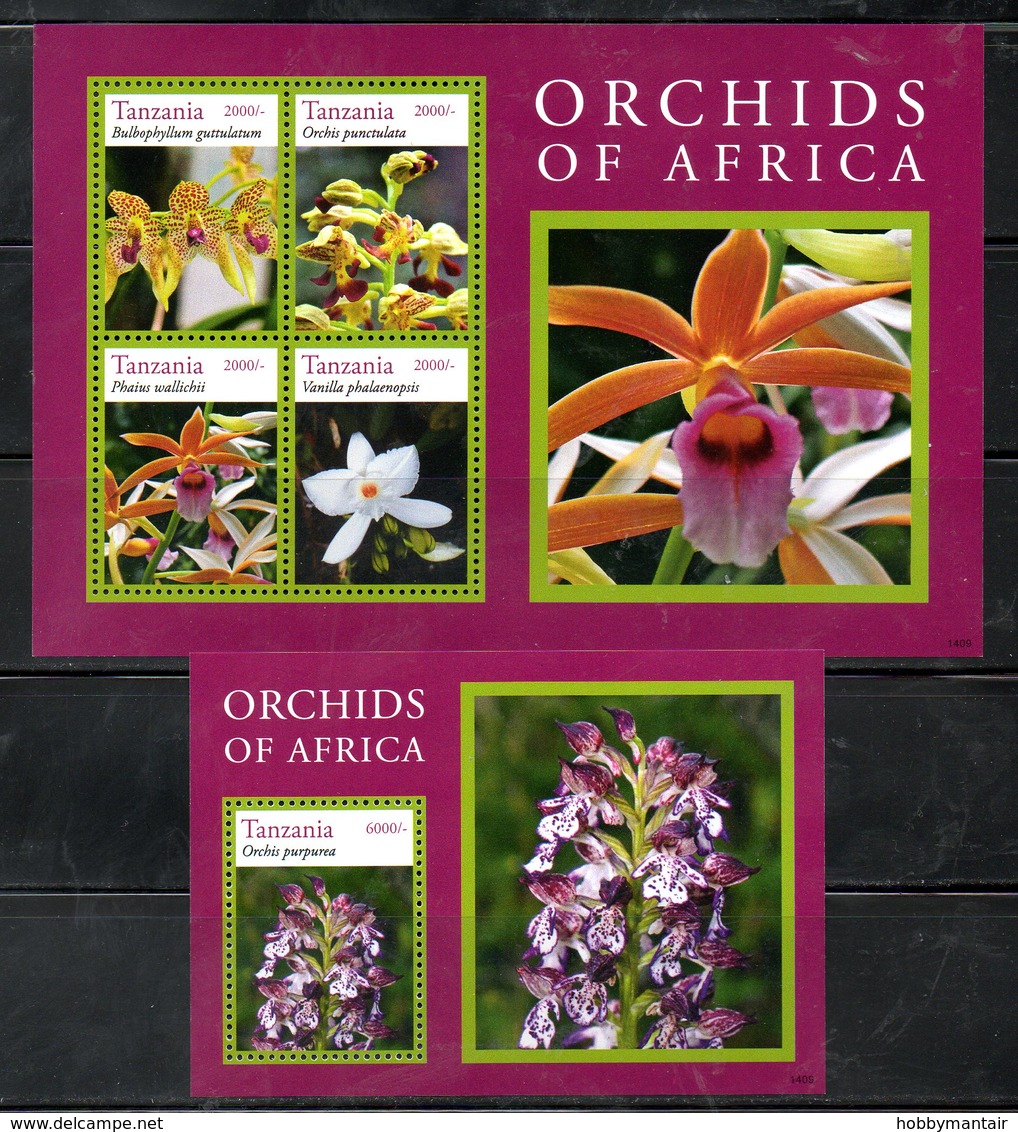 TANZANIA,2014, ORCHIDS,M/S+S/S MNH** - Orchids