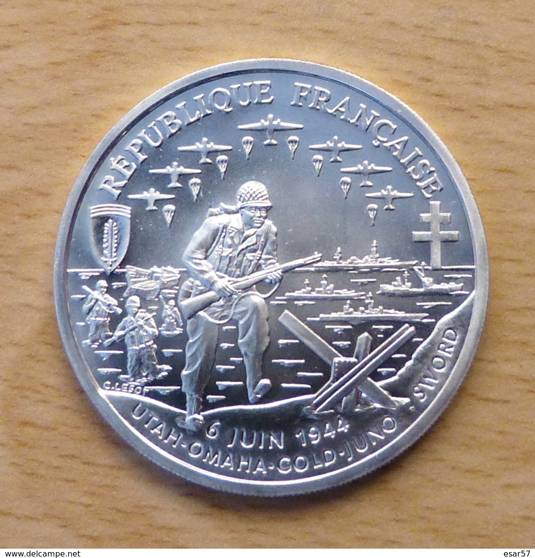 PIECE DE 1 FRANC EN ARGENT DEBARQUEMENT 1994 QUALITE BE - Commémoratives