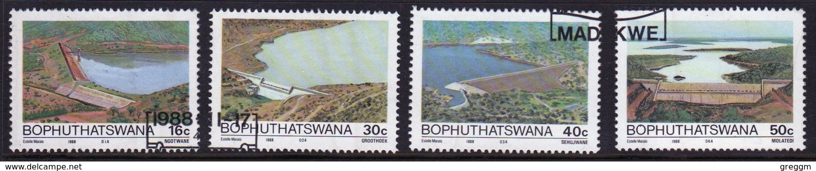 Bophuthatswana Set Of Stamps Celebrating Dams  From 1988. - Bophuthatswana
