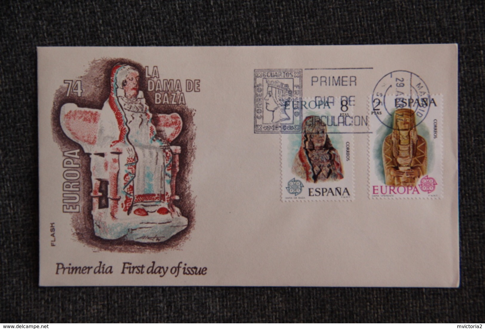 FDC - EUROPA 1974 - LA DAMA DE BAZA - FDC