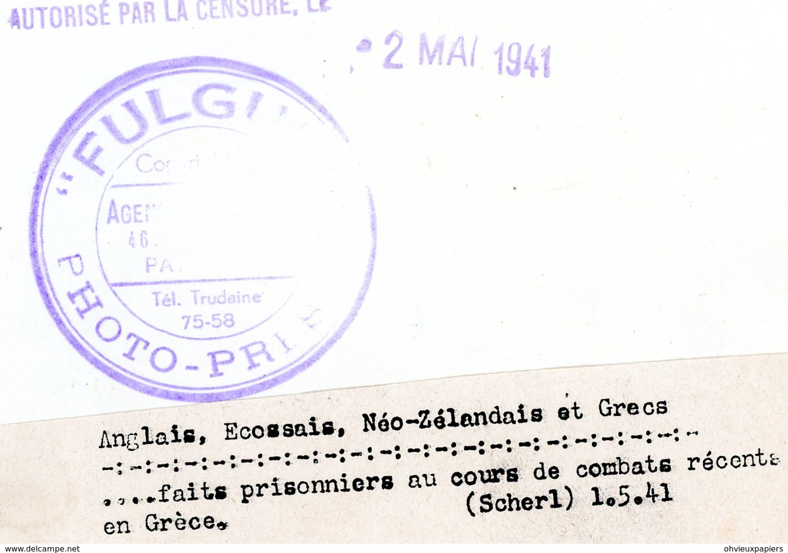 La France Sous Le Régime De Vichy . Combats En Gréce ,  Prisonniers Anglais écossais Et Grecs - War, Military