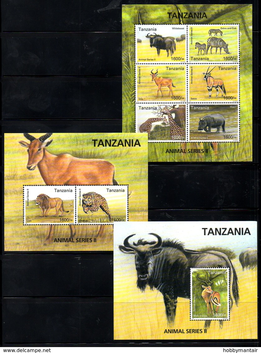 TANZANIA,2017, ANIMALS SERIES II, 2M/S+S/S, MNH** - Autres & Non Classés