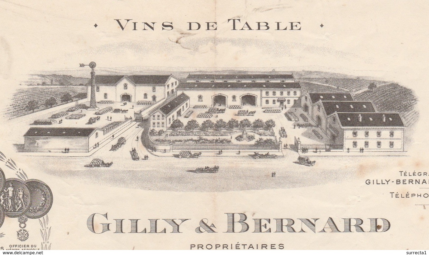 Facture 1915 /  GILLY & BERNARD / Propriétaire / Vins De Table / 30 Calvisson Gard - Autres & Non Classés