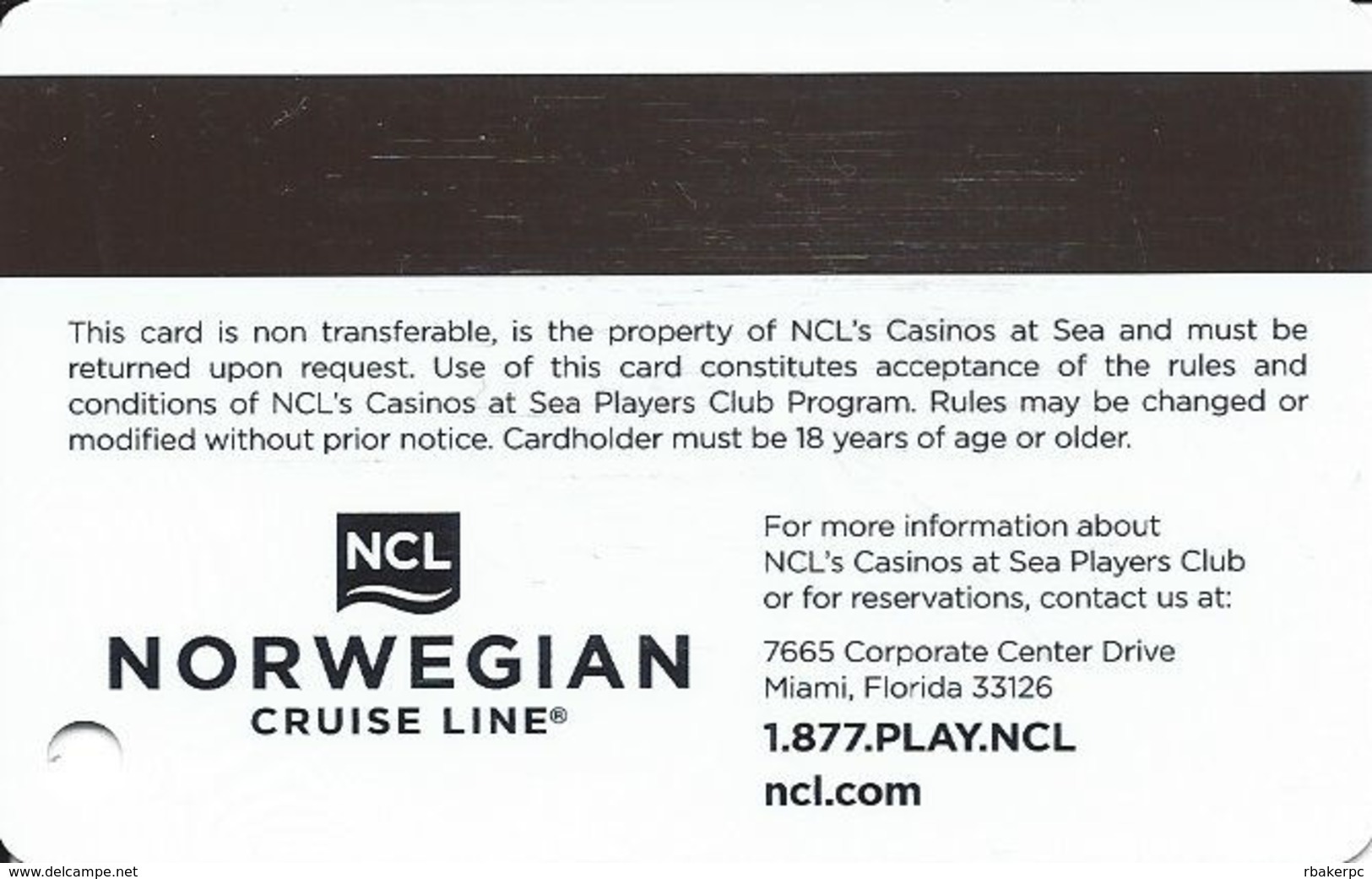 Norwegian Cruise Line Casinos At Sea Purple Card - Casino Cards