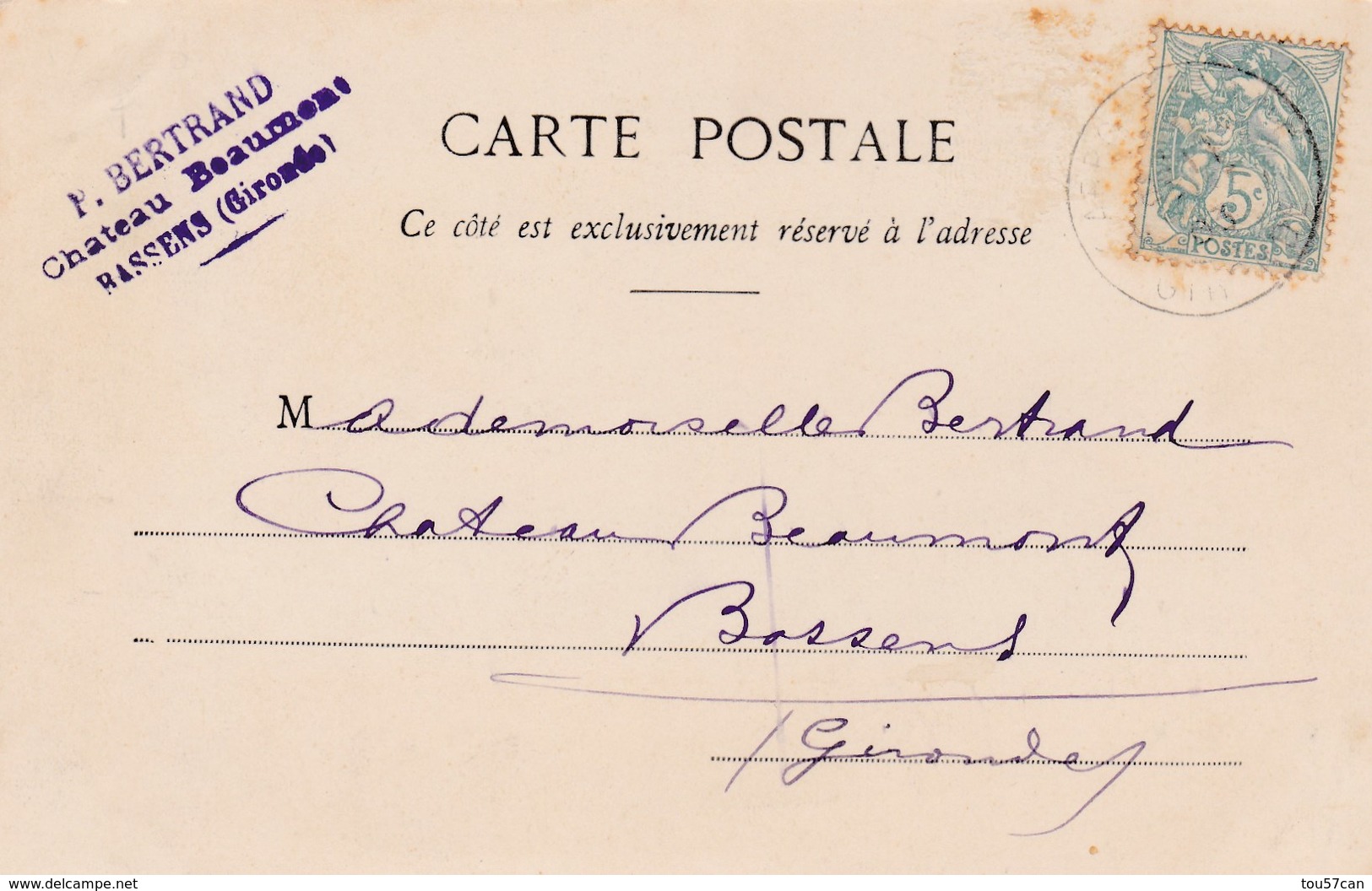 BASSENS  - GIRONDE -  (33)  -  PEU COURANTE CPA PRÉCURSEUR - VOIR LE RECTO. - Autres & Non Classés